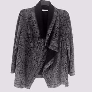 Calvin Klein Shawl Collar Soft Jacket, Grey/Blk